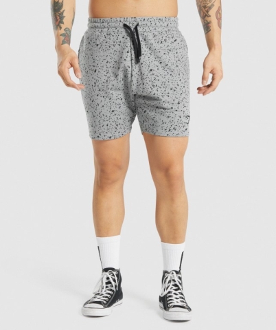 Grey Gymshark Micro Print Men's Shorts | US-81TQEGA