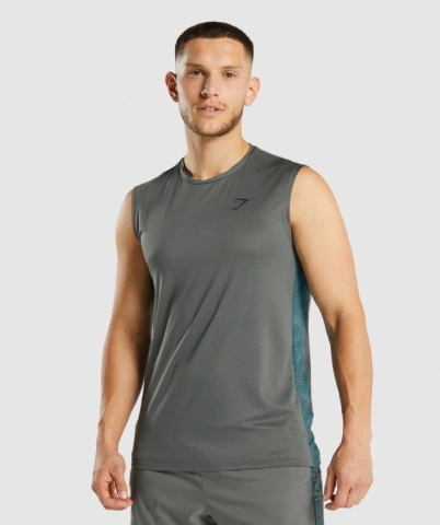 Grey Gymshark Sport Men's Tank Tops | US-47XTSOG