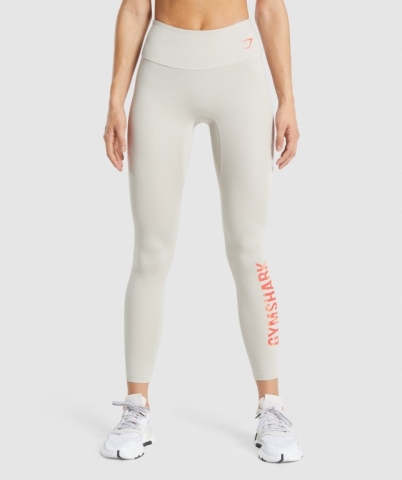 Grey Gymshark Training Graphic High Waisted Women's Leggings | US-73BTQNE