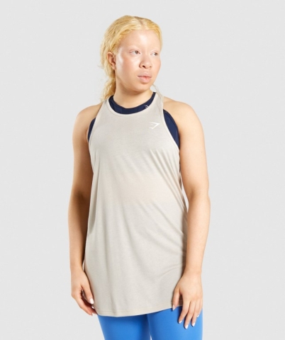 Grey Gymshark Training Oversized Women's Tank Tops | US-56QOULY