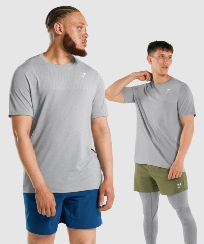 Grey Gymshark Vital Men's T Shirts | US-48UJXDA