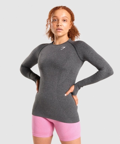 Grey Gymshark Vital Seamless 2.0 Top Women's T Shirts | US-36WSKGA