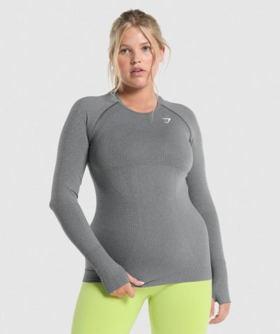 Grey Gymshark Vital Seamless 2.0 Top Women's T Shirts | US-63KPAUQ