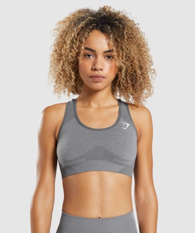 Grey Gymshark Vital Seamless 2.0 Women's Sports Bra | US-76ZVUFI