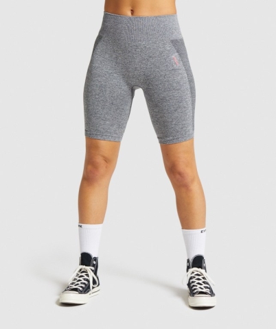 Grey / Pink Gymshark Flex Cycling Women's Shorts | US-80ORMCE