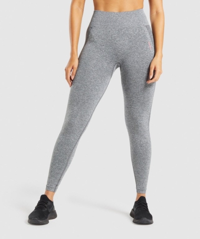 Grey / Pink Gymshark Flex High Waisted Women's Leggings | US-86FJPYR