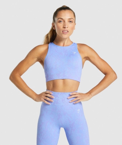 Light Blue Gymshark Adapt Animal Seamless Women's Sports Bra | US-96REGJV