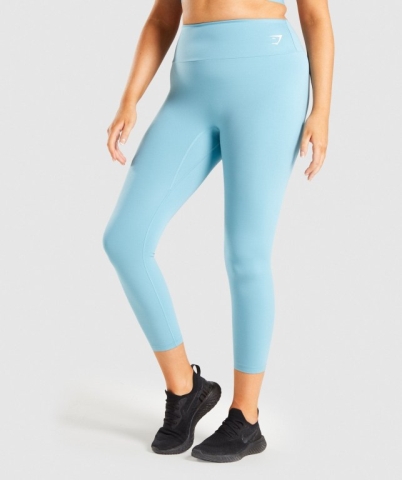 Light Blue Gymshark Training 7/8 High Waisted Women's Leggings | US-26SNPDG