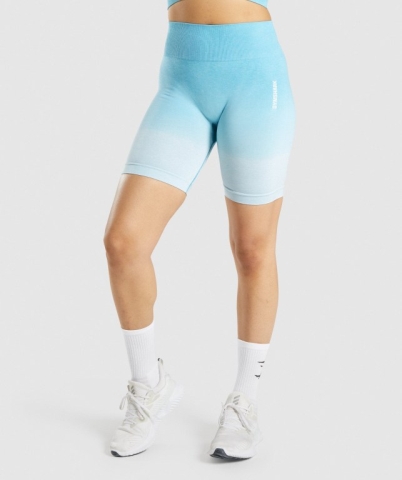 Light Blue / Light Blue Gymshark Adapt Ombre Seamless Women's Shorts | US-35HNOYJ