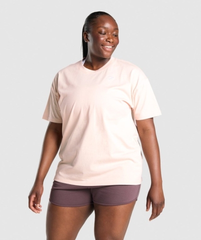 Light Brown Gymshark Training Oversized Women's T Shirts | US-31BEPGJ