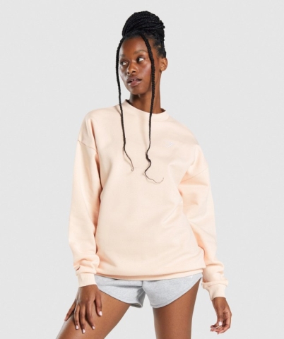 Light Brown Gymshark Training Oversized Sweatshirt Women's Hoodies | US-72YUKAE