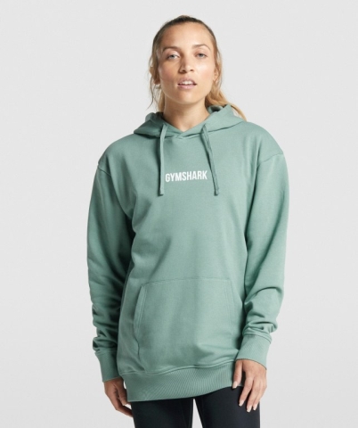 Light Green Gymshark Apollo Graphic Oversized Women's Hoodies | US-92YCLSH