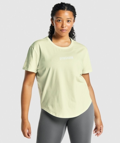 Light Green Gymshark Apollo Graphic Women's T Shirts | US-96CWPTL