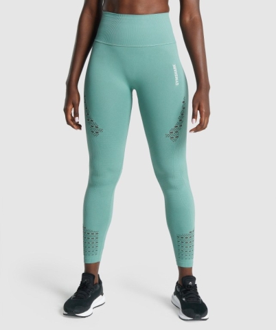 Light Green Gymshark Energy Seamless High Waisted Women's Leggings | US-97YQZVL