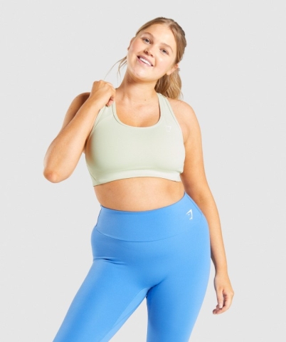 Light Green Gymshark Essential Racer Back Training Women's Sports Bra | US-37ZFKIM