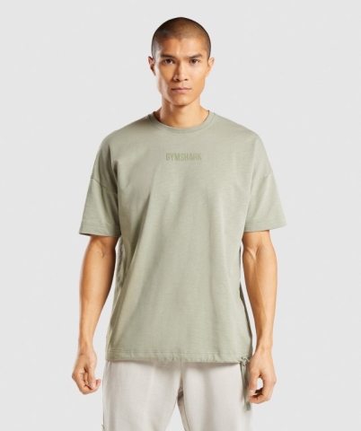 Light Green Gymshark Restore Men's T Shirts | US-96KAJWD