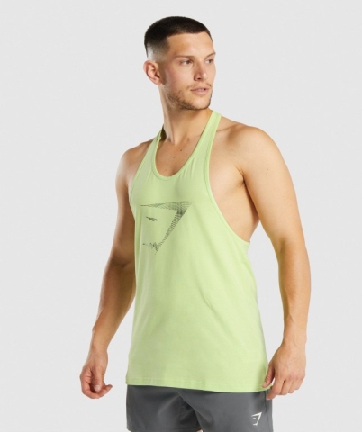 Light Green Gymshark Sharkhead Infill Men's Tank Tops | US-12SYRCV