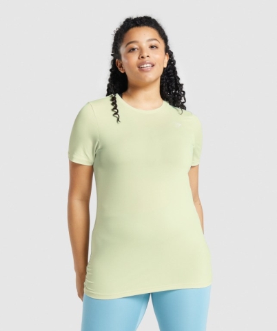 Light Green Gymshark Training Women's T Shirts | US-60GKYHV