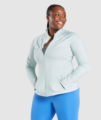 Light Green Gymshark Training Zip Up Women's Jackets | US-20MOKTN