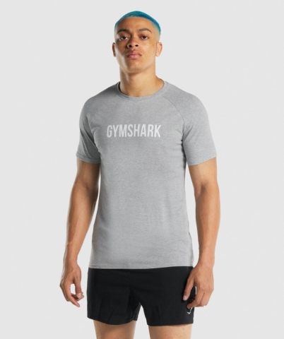 Light Grey Gymshark Apollo Men's T Shirts | US-65HSTQM