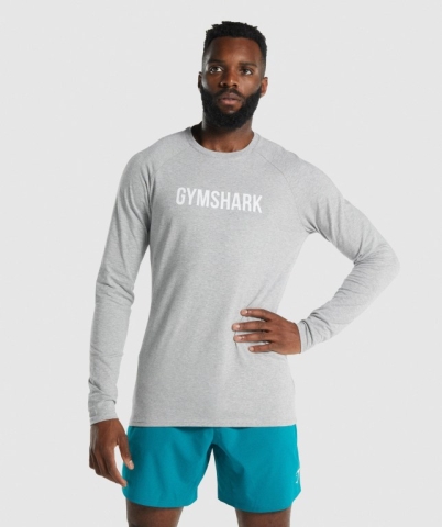 Light Grey Gymshark Apollo Men's T Shirts | US-79SPOGX