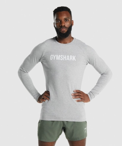 Light Grey Gymshark Apollo Men's T Shirts | US-83MJZOR