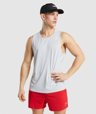 Light Grey Gymshark Arrival Men's Tank Tops | US-50PXYBM