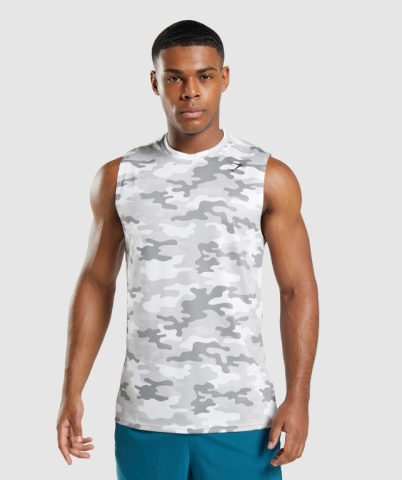 Light Grey Gymshark Arrival Sleeveless Men's Tank Tops | US-54KOIDS