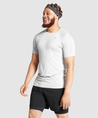 Light Grey Gymshark Aspect Lightweight Seamless Men's T Shirts | US-52IKVMS