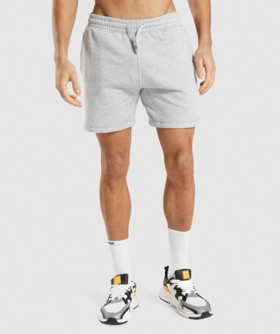 Light Grey Gymshark Crest Men's Shorts | US-78RGECK