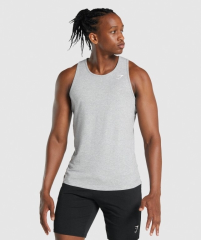 Light Grey Gymshark Critical 2.0 Men's Tank Tops | US-69UOTXI