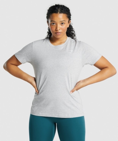 Light Grey Gymshark Training Basic Women's T Shirts | US-76TAGUZ