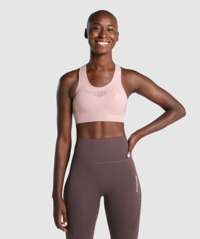 Light Pink Gymshark Energy Seamless Women's Sports Bra | US-78NRVPJ