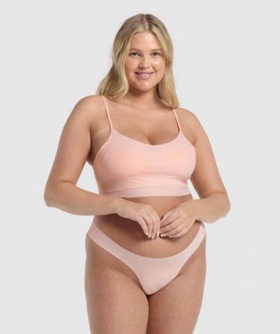 Light Pink Gymshark No VPL Bralette Women's Underwear | US-27SONDT