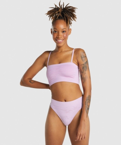 Light Pink Gymshark Seamless Bandeau Women's Underwear | US-59AGONU