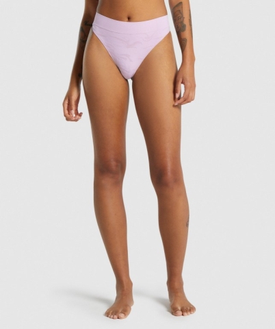 Light Pink Gymshark Seamless High Rise Thong Women's Underwear | US-48QWNXL