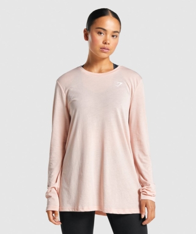 Light Pink Gymshark Training Oversized Women's T Shirts | US-13VRNMT