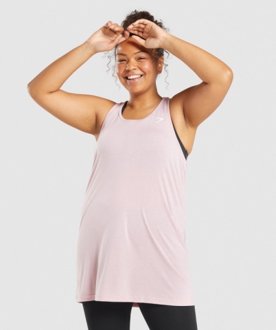 Light Pink Gymshark Training Oversized Women's Tank Tops | US-49WTCBO