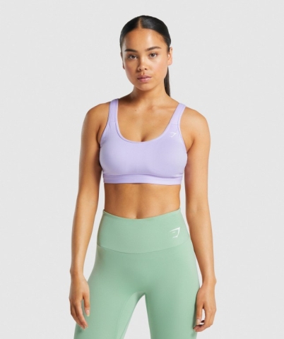 Light Purple Gymshark Scoop Neck Training Women's Sports Bra | US-03UQAER