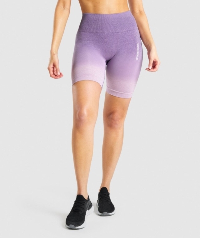 Light Purple / Purple Gymshark Adapt Ombre Seamless Women's Shorts | US-74XVGJZ