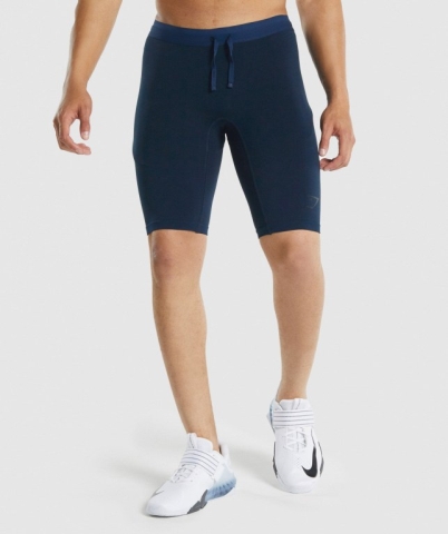 Navy Gymshark 315 1/2 Tight Men's Shorts | US-40SRINX