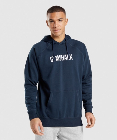 Navy Gymshark Apollo Men's Hoodies | US-52RJLEW