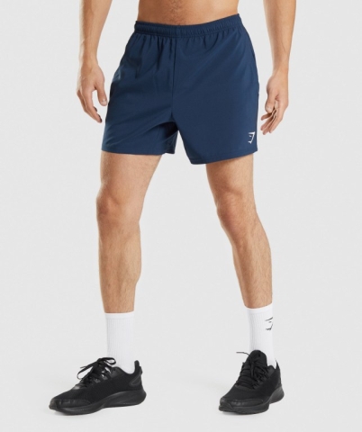 Navy Gymshark Arrival 5" Men's Shorts | US-45QDBJM