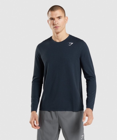 Navy Gymshark Arrival Seamless Men's T Shirts | US-40IQEOJ