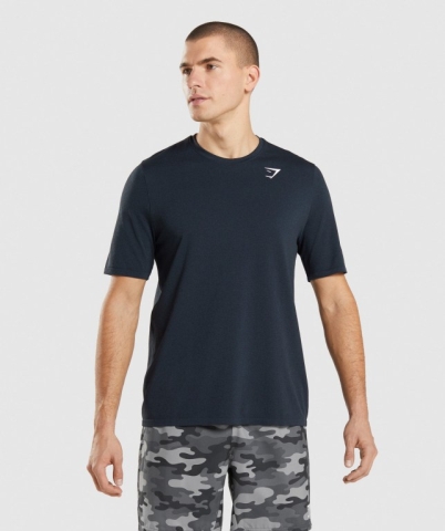 Navy Gymshark Arrival Seamless Men's T Shirts | US-71KECSQ