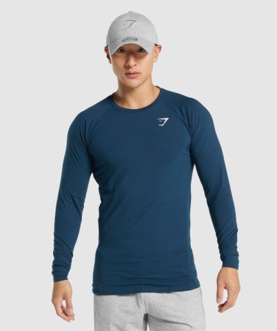 Navy Gymshark Critical 2.0 Men's T Shirts | US-23QOVUB