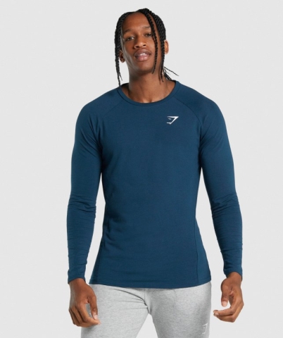 Navy Gymshark Critical 2.0 Men's T Shirts | US-68UTNWG