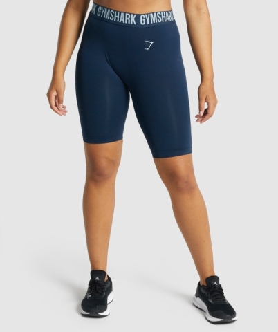 Navy Gymshark Fit Seamless Cycling Women's Shorts | US-13ZGMAH