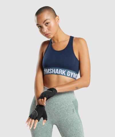 Navy Gymshark Flex Women's Sports Bra | US-07LVEDN