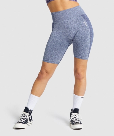 Navy / Light Grey Gymshark Flex Cycling Women's Shorts | US-03DETJW